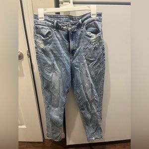 American Eagle distressed mom jeans
